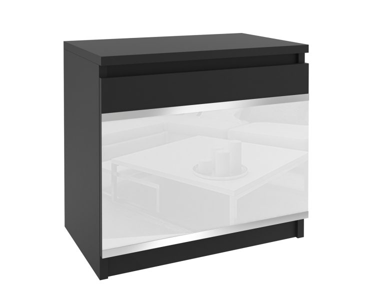 Nočný stolík  Belini čierny / biely Výrobca BH SN1/1/B/B/4W/0
