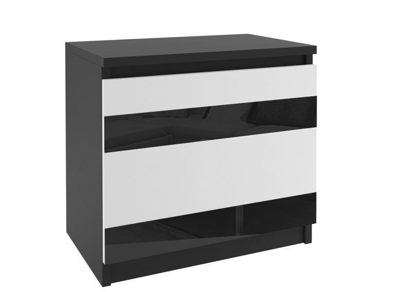 Nočný stolík Belini čierny / biely Výrobca MH SN1/0/B/W/B/0