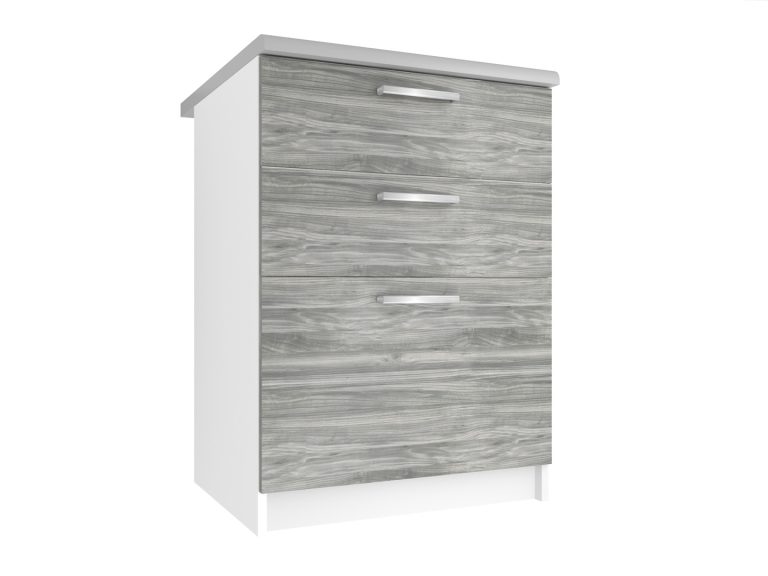 Kuchynská skrinka Belini spodná so zásuvkami 60 cm šedý antracit Glamour Wood bez pracovnej dosky Výrobca TOR SDSZ60/0/WT/GW1/BB/E