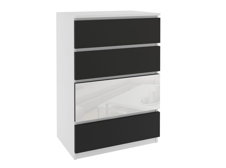 Komoda 77 Belini biely / čierny Výrobca SI KOM1/1/W/B/W/0