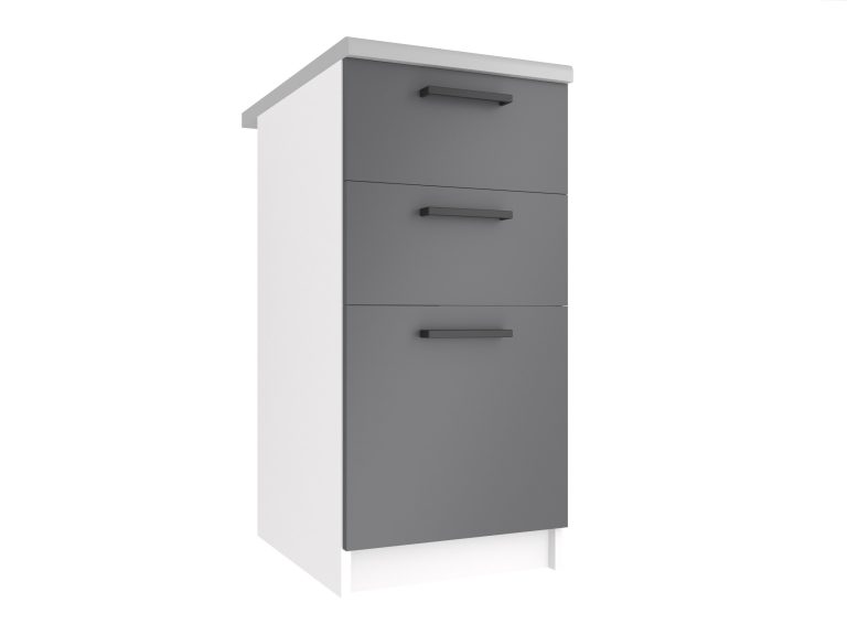 Kuchynská skrinka Belini spodná so zásuvkami 40 cm šedý mat bez pracovnej dosky Výrobca TOR SDSZ40/0/WT/SR/BB/B1