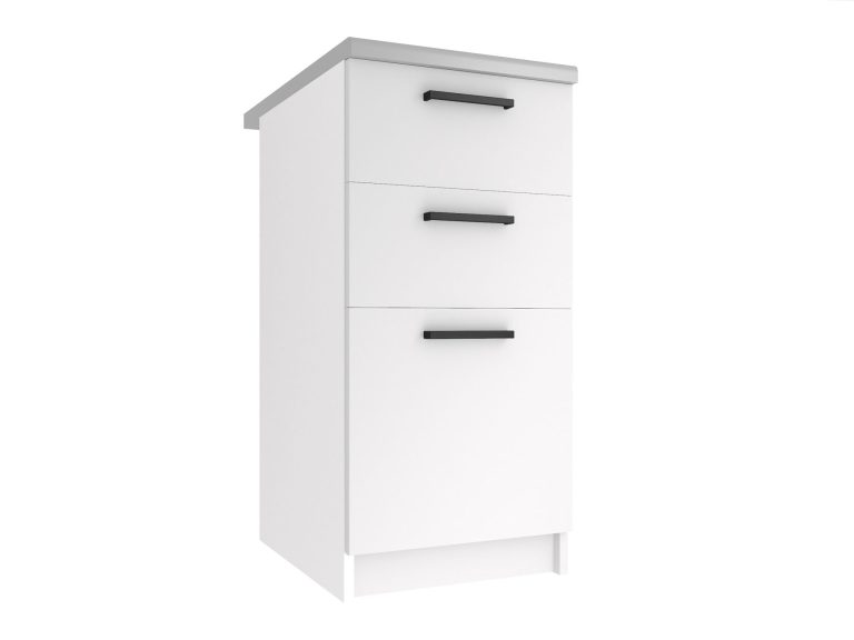 Kuchynská skrinka Belini spodná so zásuvkami 40 cm biely mat s pracovnou doskou Výrobca TOR SDSZ40/0/WT/WT/0/B1
