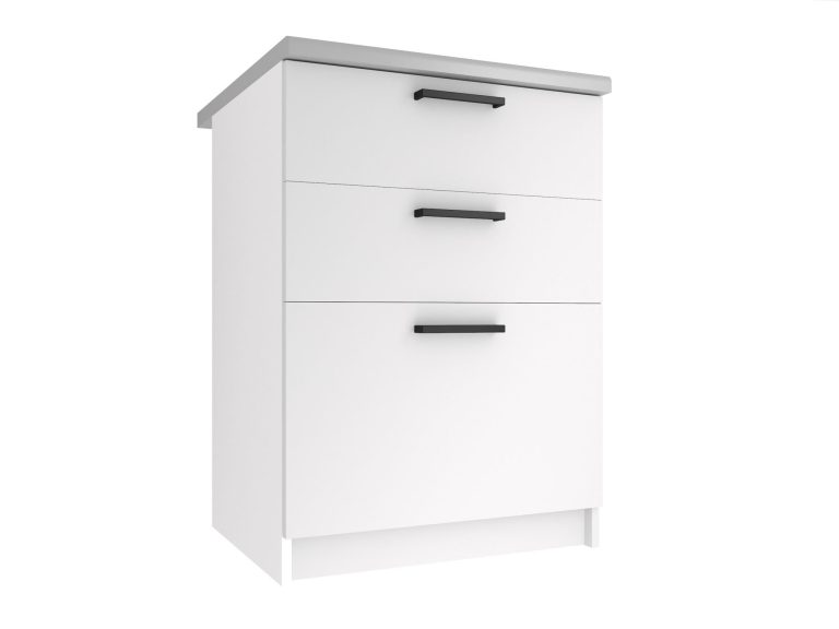 Kuchynská skrinka Belini spodná so zásuvkami 60 cm biely mat s pracovnou doskou Výrobca TOR SDSZ60/0/WT/WT/0/B1