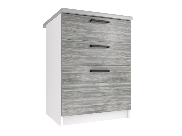 Kuchynská skrinka Belini spodná so zásuvkami 60 cm šedý antracit Glamour Wood s pracovnou doskou Výrobca TOR SDSZ60/1/WT/GW/0/B1
