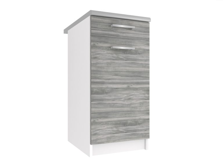 Kuchynská skrinka Belini spodná so zásuvkami 40 cm šedý antracit Glamour Wood bez pracovnej dosky Výrobca TOR SDSZ1-40/0/WT/GW1/BB/E