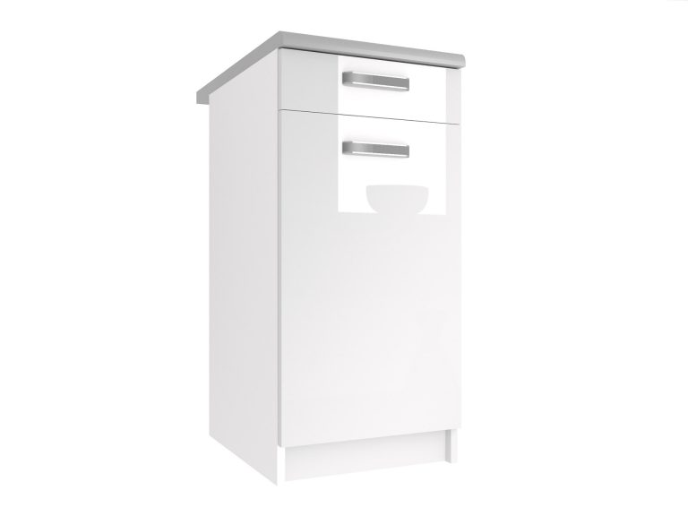 Kuchynská skrinka Belini spodná so zásuvkami 40 cm biely lesk s pracovnou doskou Výrobca INF SDSZ1-40/1/WT/W/0/F
