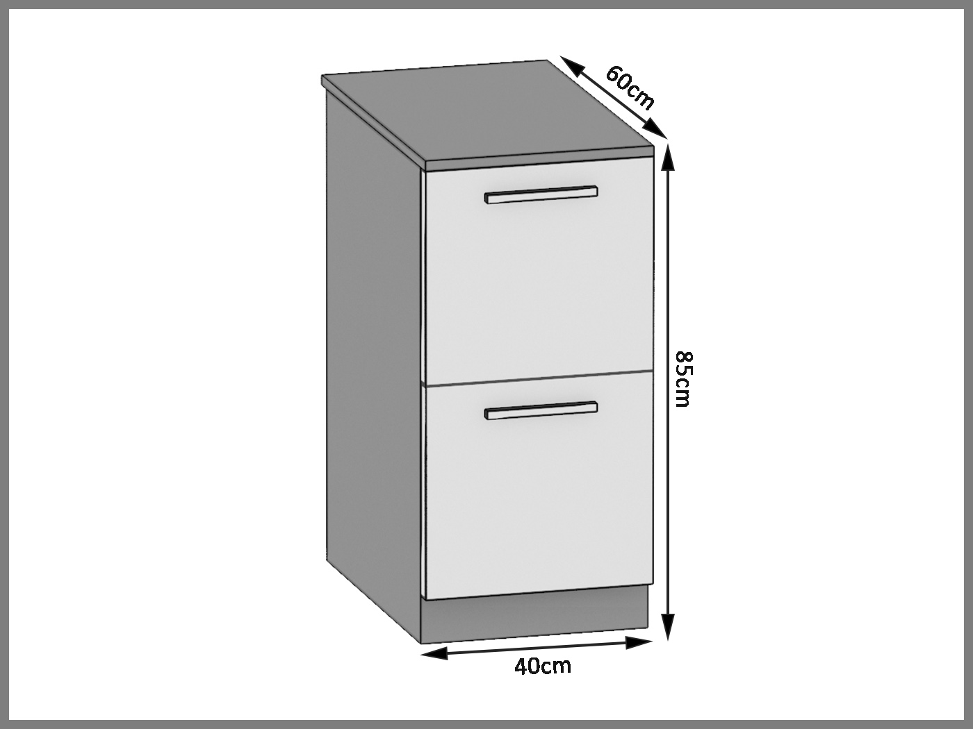 Kuchynská skrinka Belini spodná 40 cm eben kráľovský s pracovnou doskou Výrobca TOR SD2-40/0/WT/HK/0/T
