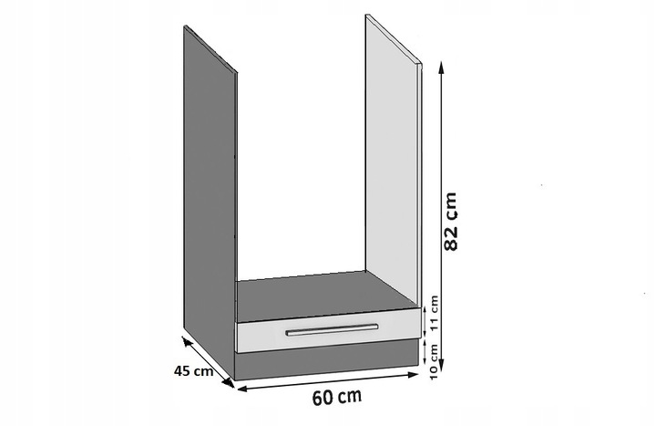 Kuchynská skrinka Belini spodná pre vstavanú rúru 60 cm šedý antracit Glamour Wood bez pracovnej dosky Výrobca TOR SDP60/0/WT/GW/0/B1
