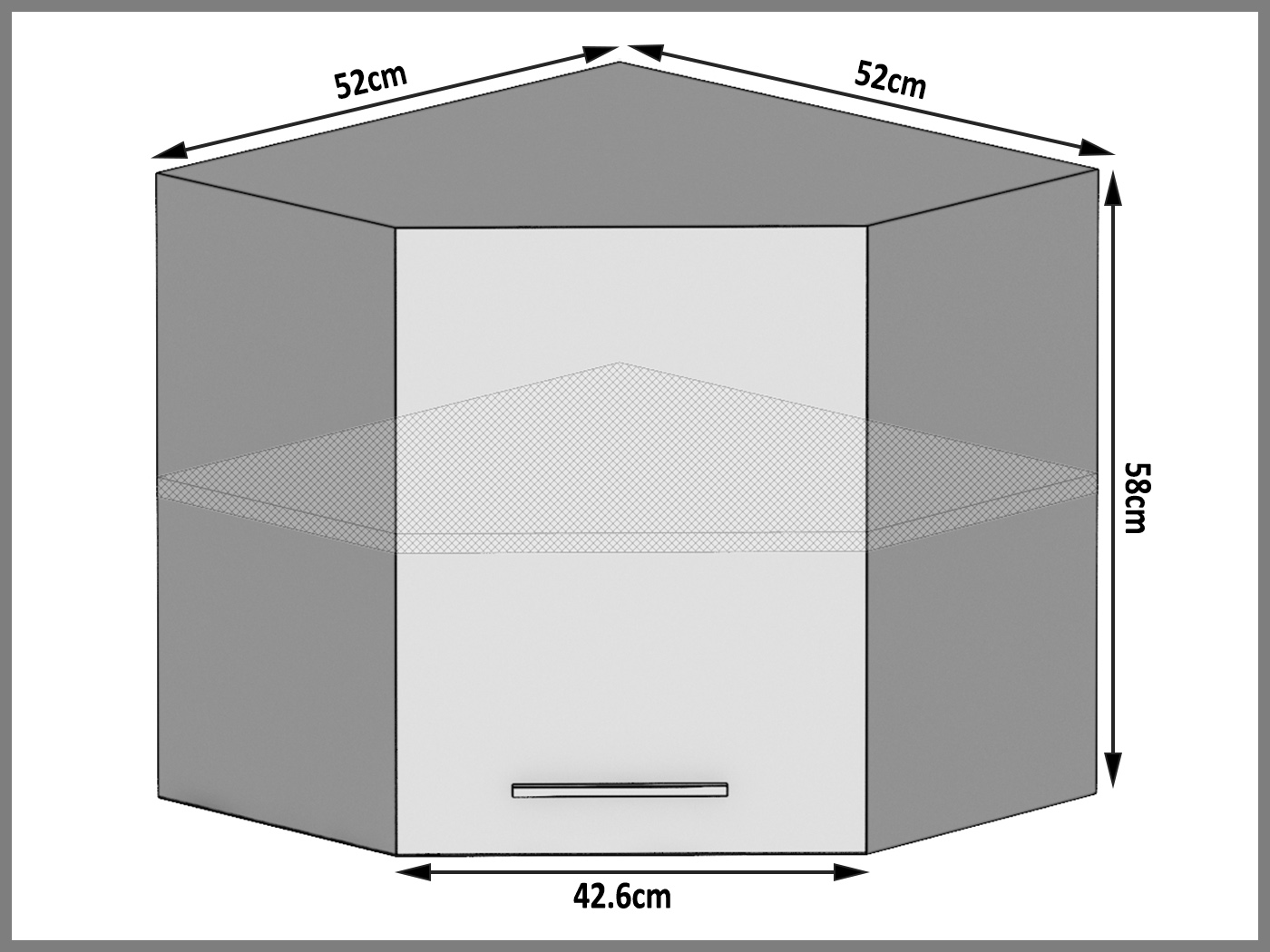 Kuchynská skrinka Belini horná rohová 60 cm eben kráľovský Výrobca TOR SGN60/1/WT/HK/0/T