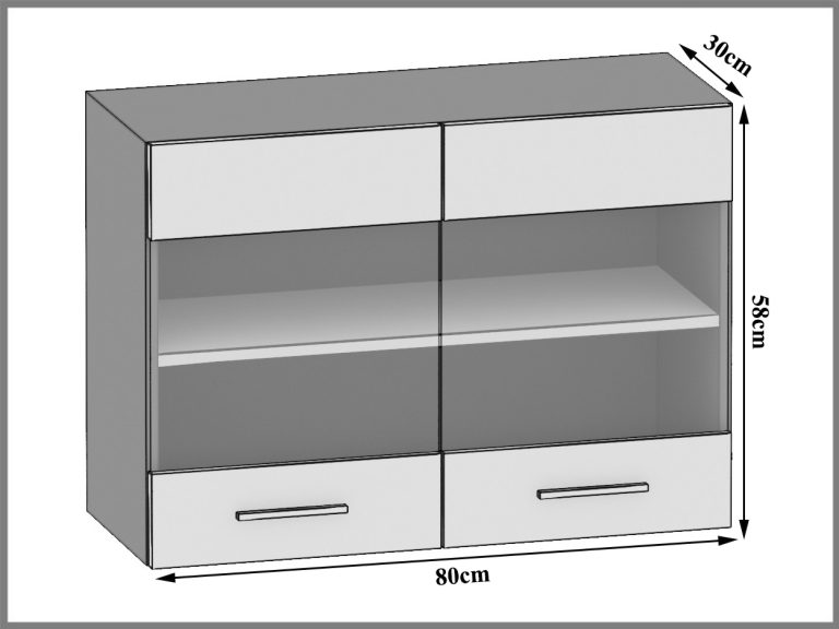 Kuchynská skrinka Belini horná 80 cm eben kráľovský Výrobca TOR SGW80/2/WT/HK/0/B1
