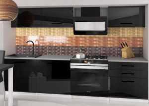 Kuchynská linka Belini 180 cm čierny lesk s pracovnou doskou Laurentino2 Výrobca