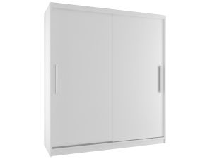 Šatníková skriňa 133 cm Belini biely mat s posunými dverami Výrobca SI SZP2/2/W/W/0/AL