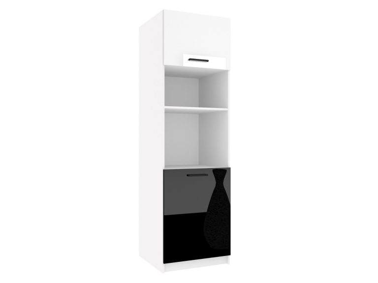 Vysoká kuchynská skrinka Belini pre vstavanú rúru 60 cm biely lesk / čierny lesk Výrobca INF SSP60/1/WT/WB/0/B1
