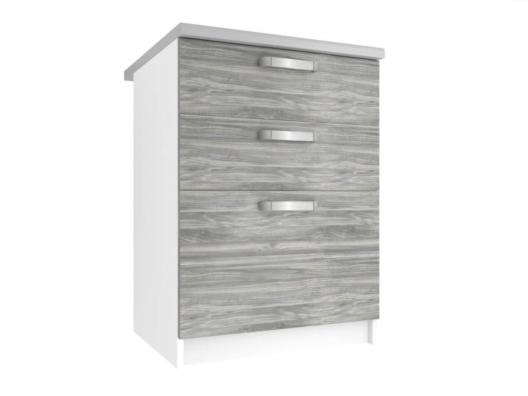 Kuchynská skrinka Belini spodná so zásuvkami 60 cm šedý antracit Glamour Wood bez pracovnej dosky Výrobca TOR SDSZ60/0/WT/GW1/BB/U