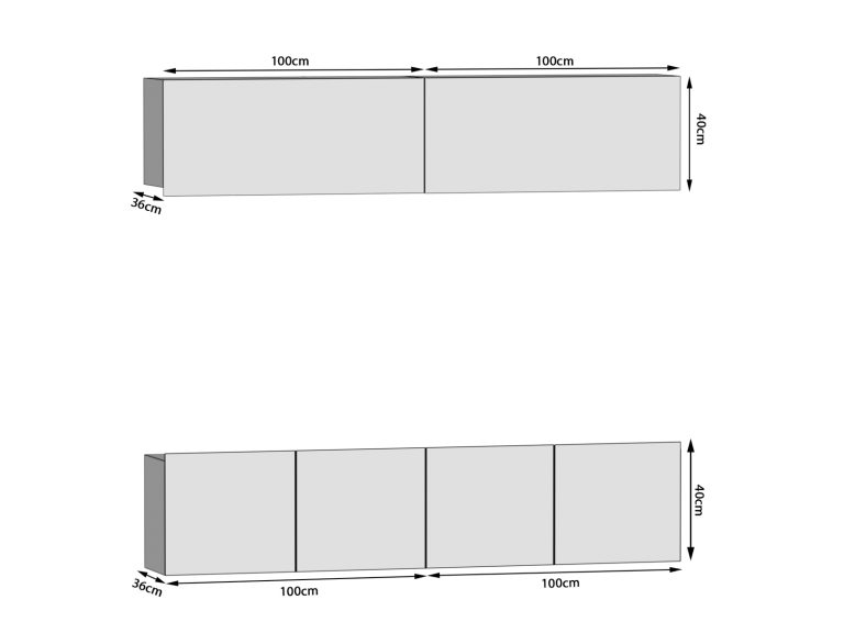 Obývacia stena 200 cm Belini biely lesk Imperium6 Výrobca IMP 6/5/W/W/0/0