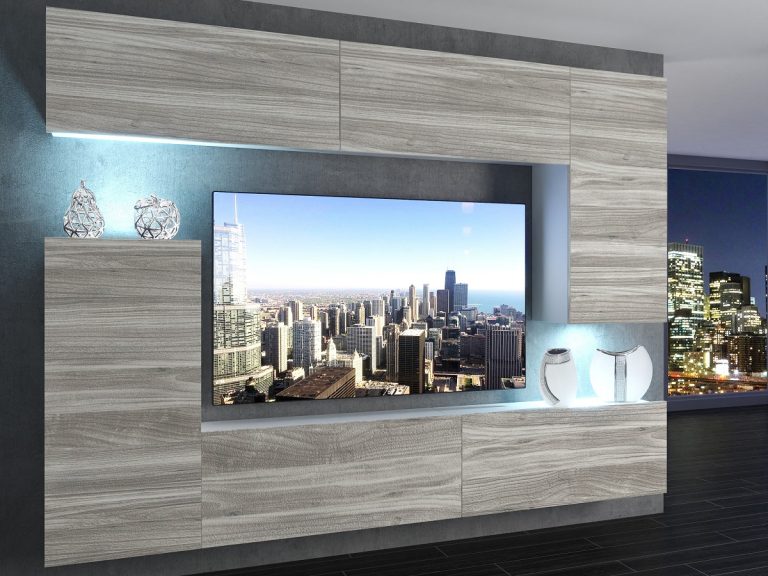 Obývacia stena 250 cm Belini šedý antracit Glamour Wood Imperium8 Výrobca MP 8/5/W/GW1/0/0