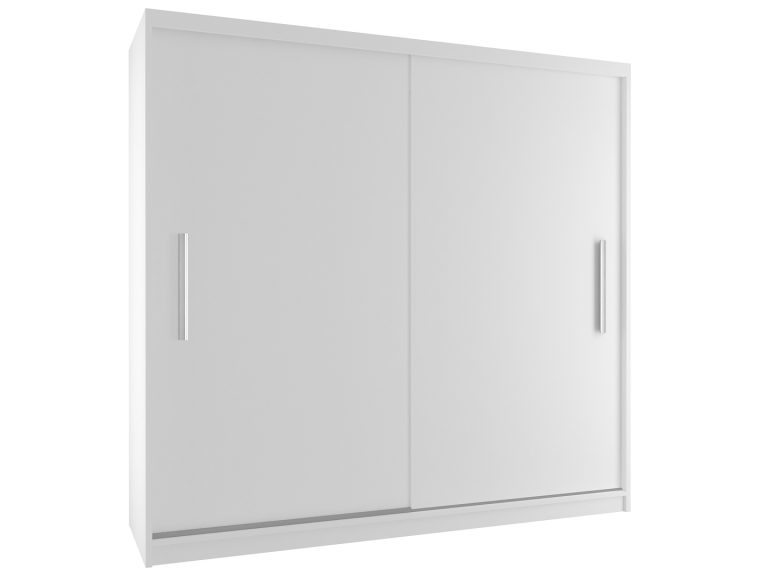 Šatníková skriňa 200 cm Belini biely mat s posuvnými dverami Výrobca SI SZP1/2/W/W/0/AL