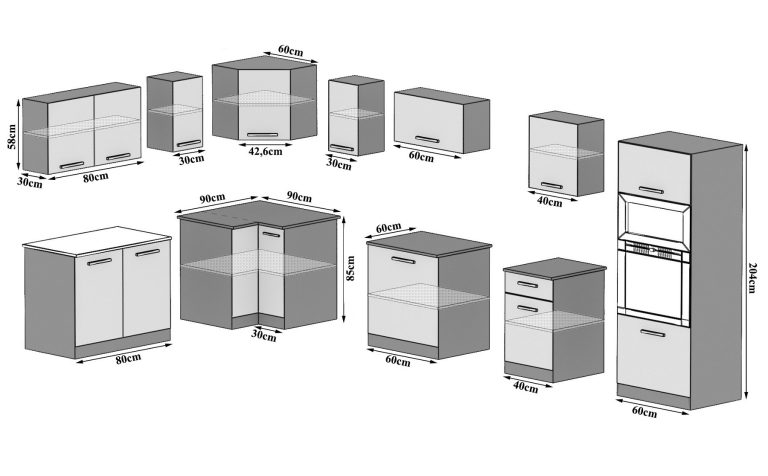 Kuchynská linka Belini 420 cm biely lesk bez pracovnej dosky Uniqagrande Výrobca  INF UNIQAGRANDE/6/WT/W/BB/B1