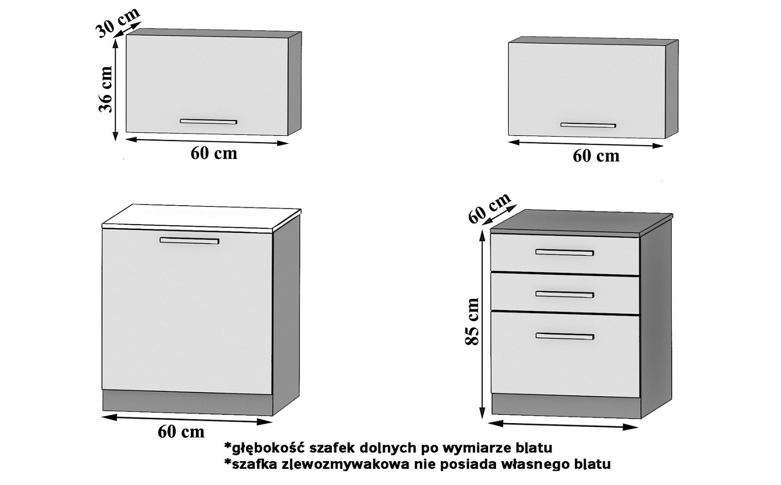 Kuchynská linka Belini 120 cm dub sonoma s pracovnou doskou Vulcano2 Výrobca TOR VULCANO2/3/WT/DS/0/B1