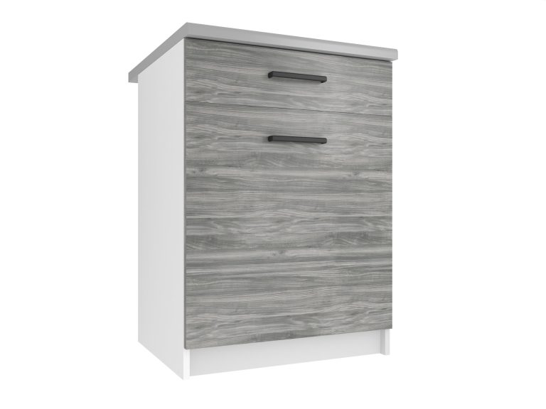 Kuchynská skrinka Belini spodná so zásuvkami 60 cm šedý antracit Glamour Wood bez pracovnej dosky Výrobca TOR SDSZ1-60/0/WT/GW1/BB/B1
