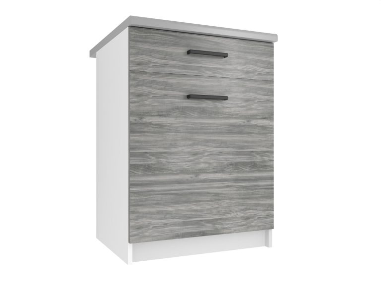 Kuchynská skrinka Belini spodná so zásuvkami 60 cm šedý antracit Glamour Wood s pracovnou doskou Výrobca TOR SDSZ1-60/0/WT/GW/0/B1
