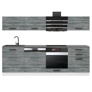  Kuchynská linka Belini Premium Full Version 240 cm šedý antracit Glamour Wood s pracovnou doskou  LINDA Výrobca