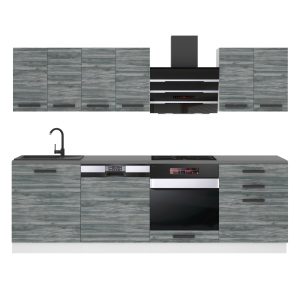  Kuchynská linka Belini Premium Full Version 240 cm šedý antracit Glamour Wood s pracovnou doskou SUSAN Výrobca
