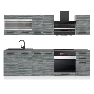  Kuchynská linka Belini Premium Full Version 240 cm šedý antracit Glamour Wood s pracovnou doskou  MARGARET Výrobca