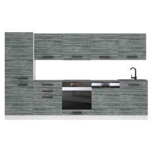  Kuchynská linka Belini Premium Full Version 300 cm šedý antracit Glamour Wood s pracovnou doskou ROSE Výrobca