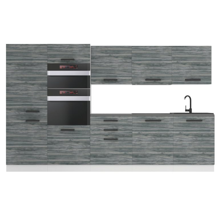 Kuchynská  linka Belini Premium Full Version 300 cm šedý antracit Glamour Wood bez pracovnej dosky GRACE Výrobca