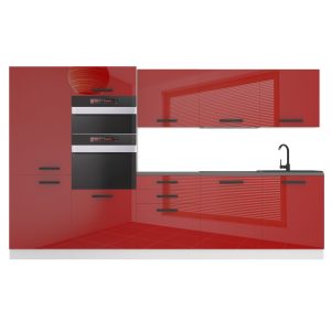 Kuchynská linka Belini Premium Full Version 300 cm červený lesk s pracovnou doskou GRACE Výrobca