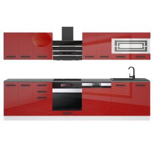Kuchynská linka Belini Premium Full Version 300 cm červený lesk s pracovnou doskou LUCY Výrobca