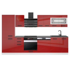 Kuchynská linka Belini Premium Full Version 300 cm červený lesk s pracovnou doskou CINDY Výrobca