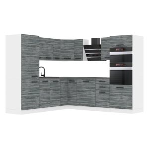  Kuchynská linka Belini Premium Full Version 480 cm šedý antracit Glamour Wood s pracovnou doskou STACY Výrobca