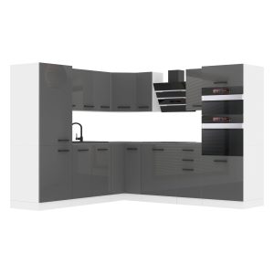 Kuchynská linka Belini Premium Full Version 480 cm šedý lesk s pracovnou doskou STACY Výrobca