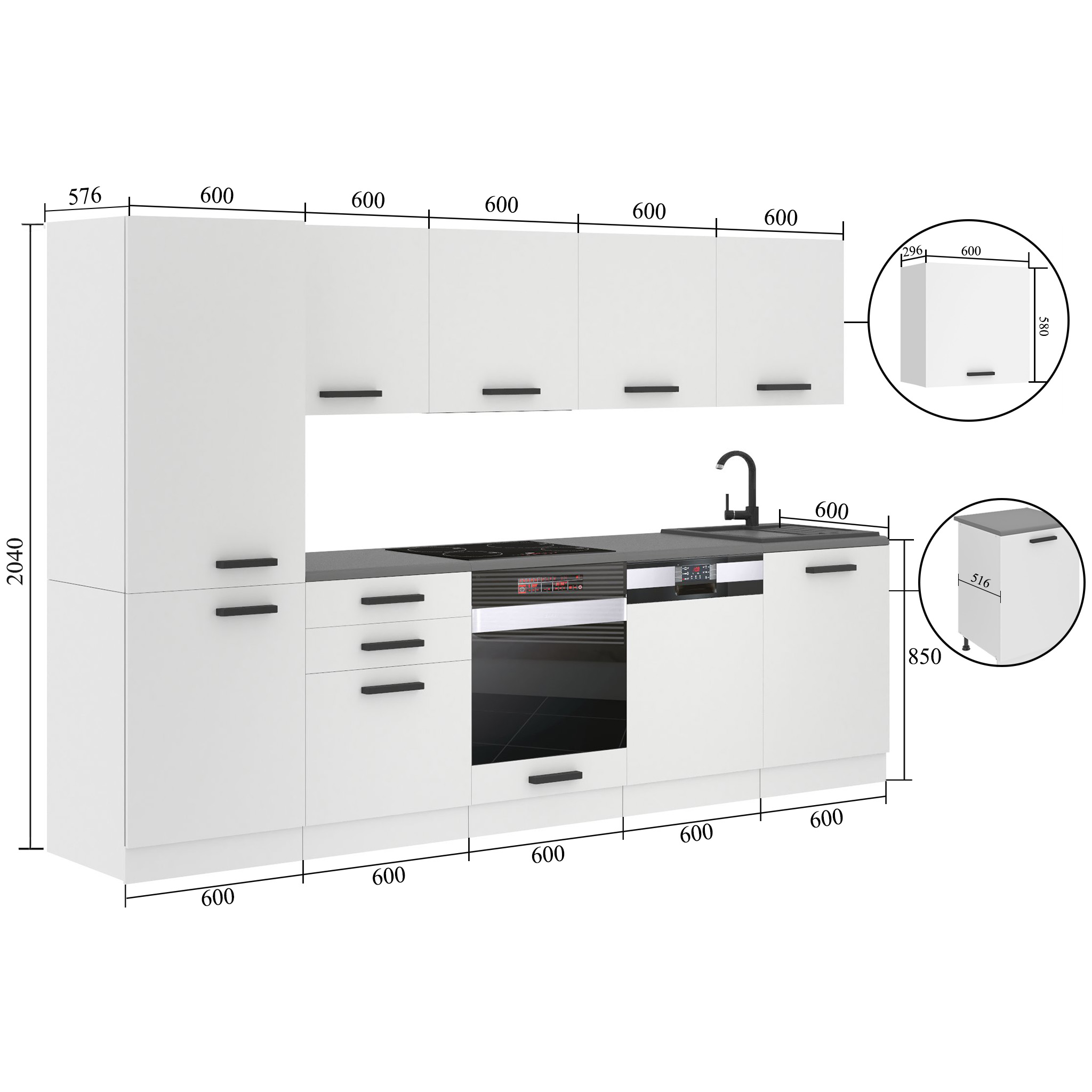 Kuchynská linka Belini Premium Full Version 300 cm červený lesk s pracovnou doskou ROSE Výrobca