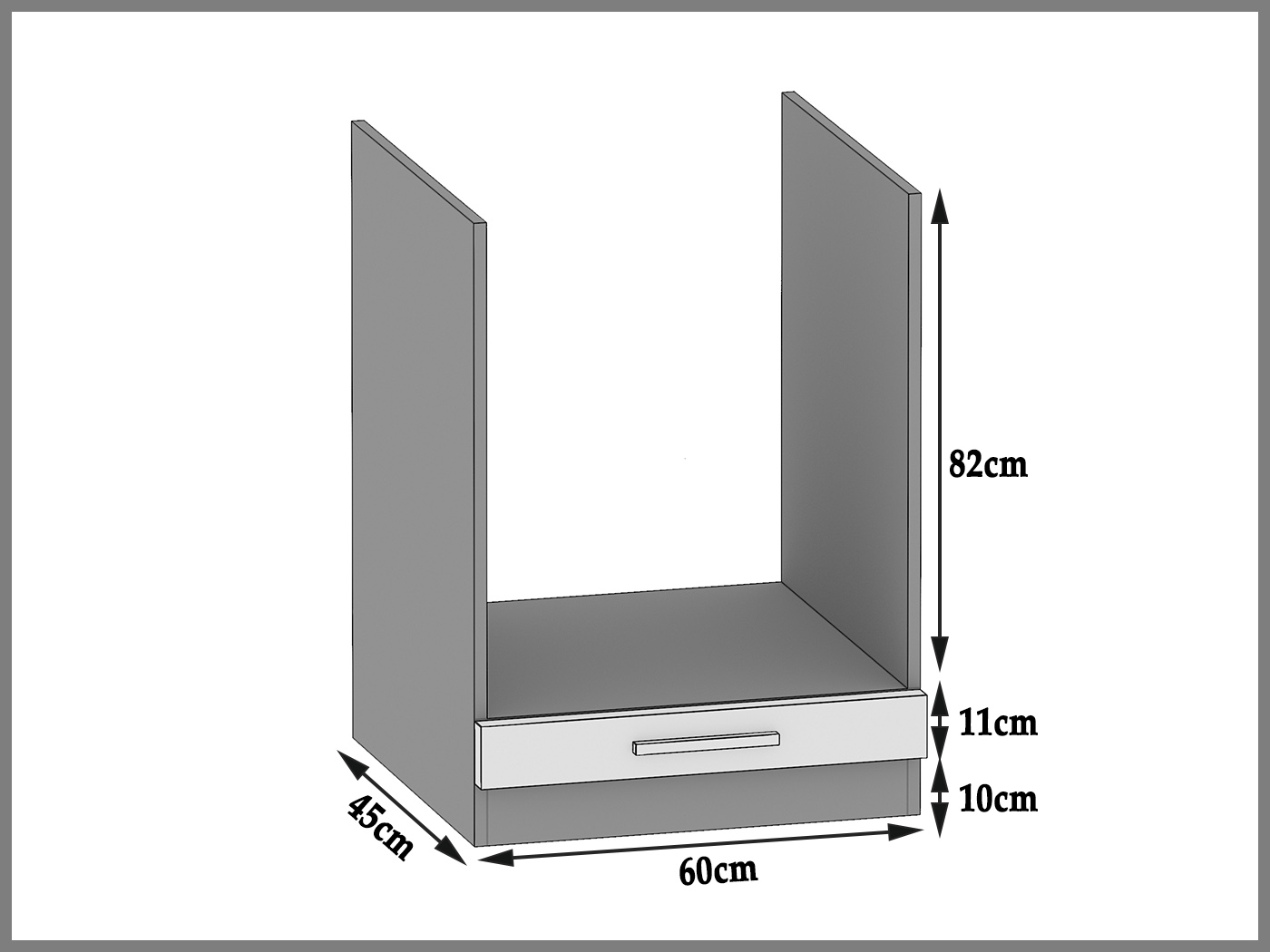Kuchynská skrinka Belini spodná pre vstavanú rúru 60 cm biely mat bez pracovnej dosky Výrobca TOR SDP60/0/WT/WT/0/E

