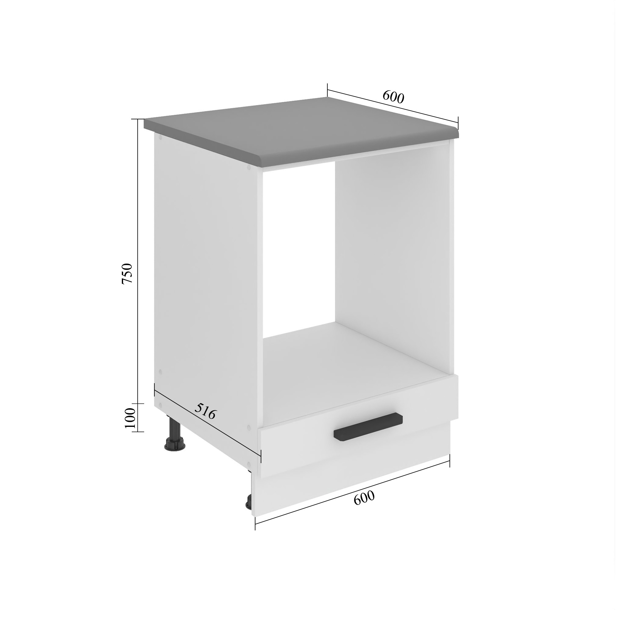 Kuchynská skrinka Belini Premium Full Version spodná pre vstavanú rúru 60 cm šedý mat bez pracovnej dosky Výrobca