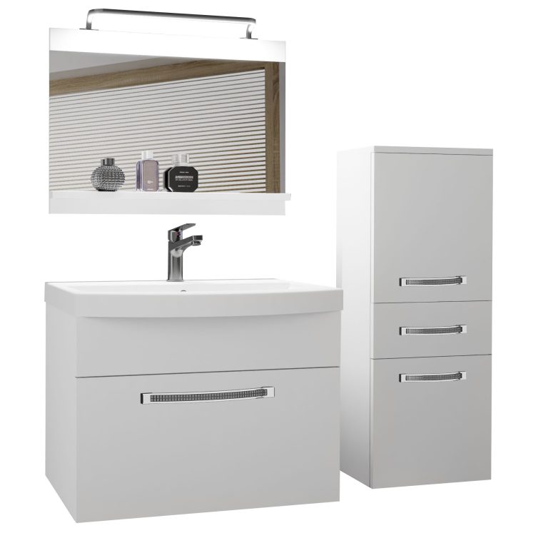 Kúpeľňový nábytok Belini Premium Full Version biely mat   + umývadlo + zrkadlo + LED osvetlenie Glamour 20 Výrobca GLA M 2/0/W/W/0/MB/PP