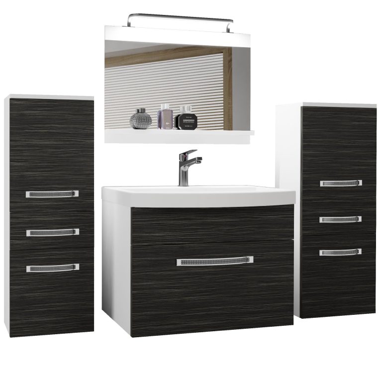 Kúpeľňový nábytok Belini Premium Full Version eben kráľovský  + umývadlo + zrkadlo + LED osvetlenie Glamour 59 Výrobca GLA M 4/0/W/HK/0/MB/PP
