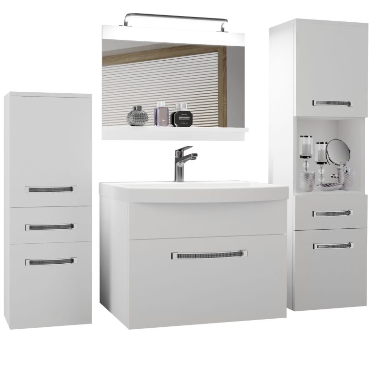 Kúpeľňový nábytok Belini Premium Full Version biely mat + umývadlo + zrkadlo + LED osvetlenie Glamour 77 Výrobca