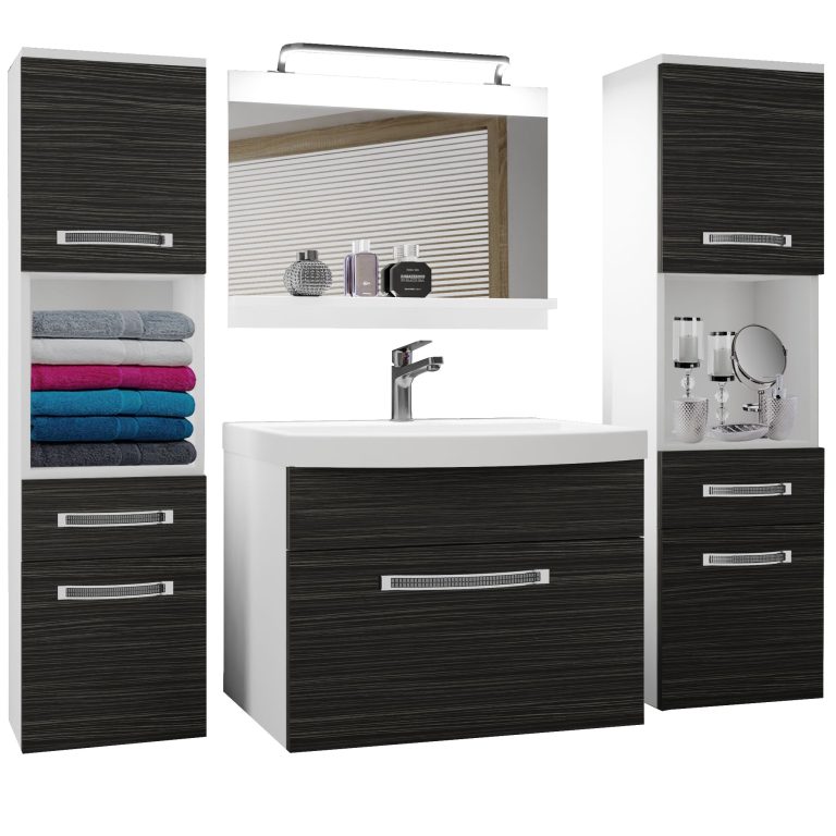 Kúpeľňový nábytok Belini Premium Full Version eben kráľovský + umývadlo + zrkadlo + LED osvetlenie Glamour 97 Výrobca