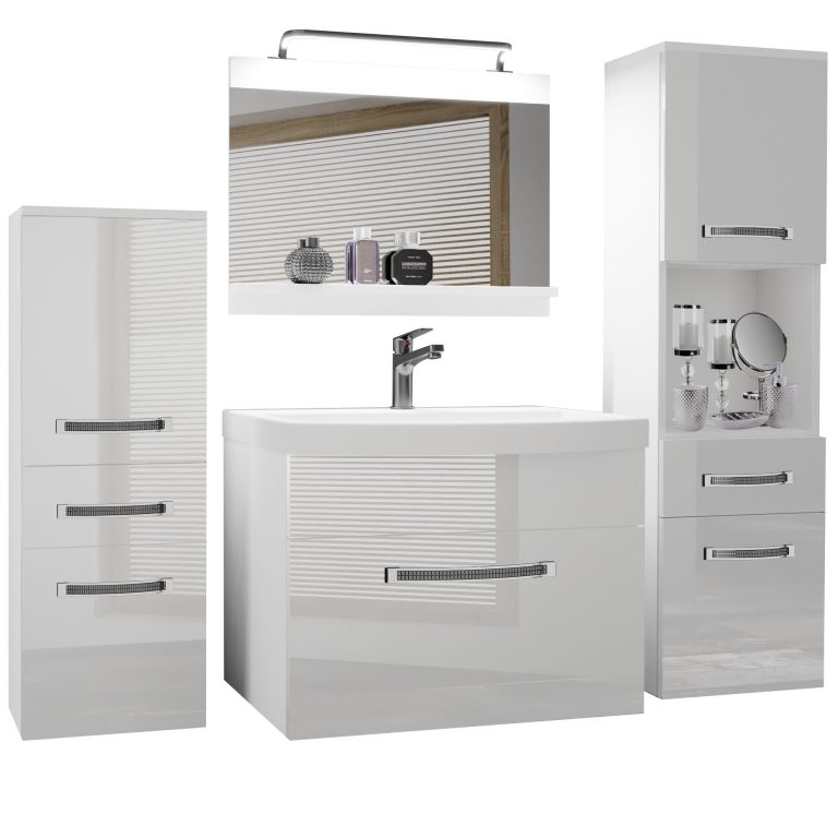 Kúpeľňový nábytok Belini Premium Full Version biely lesk + umývadlo + zrkadlo + LED osvetlenie Glamour 81 Výrobca