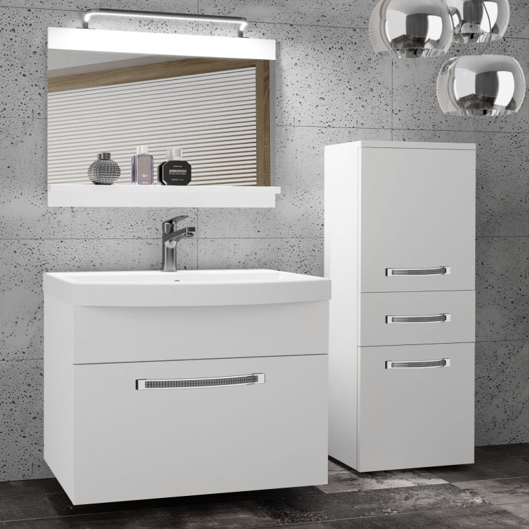 Kúpeľňový nábytok Belini Premium Full Version biely mat   + umývadlo + zrkadlo + LED osvetlenie Glamour 20 Výrobca GLA M 2/0/W/W/0/MB/PP