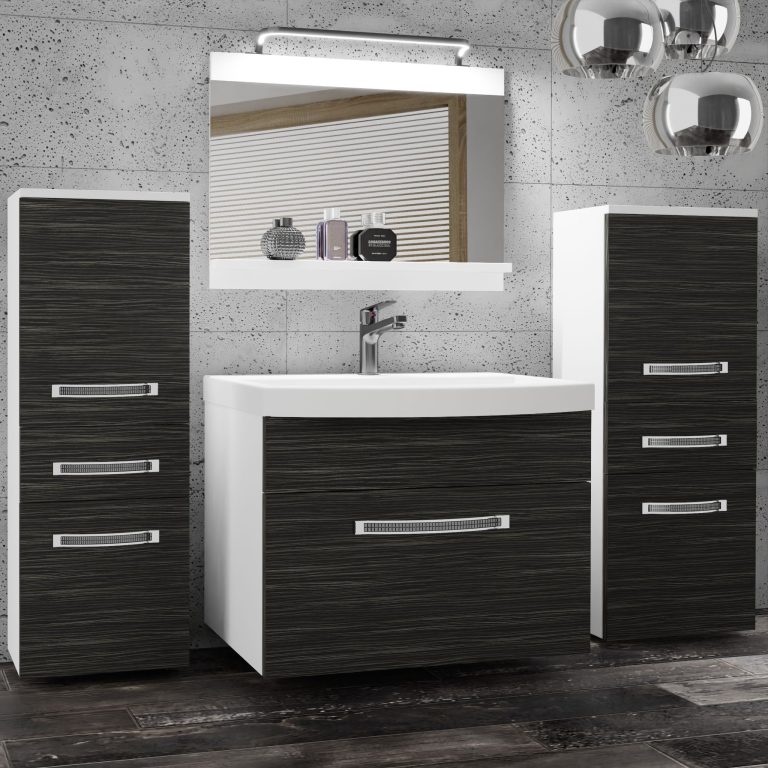 Kúpeľňový nábytok Belini Premium Full Version eben kráľovský  + umývadlo + zrkadlo + LED osvetlenie Glamour 59 Výrobca GLA M 4/0/W/HK/0/MB/PP
