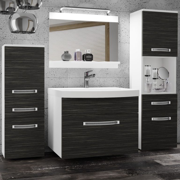 Kúpeľňový nábytok Belini Premium Full Version eben kráľovský + umývadlo + zrkadlo + LED osvetlenie Glamour 78 Výrobca