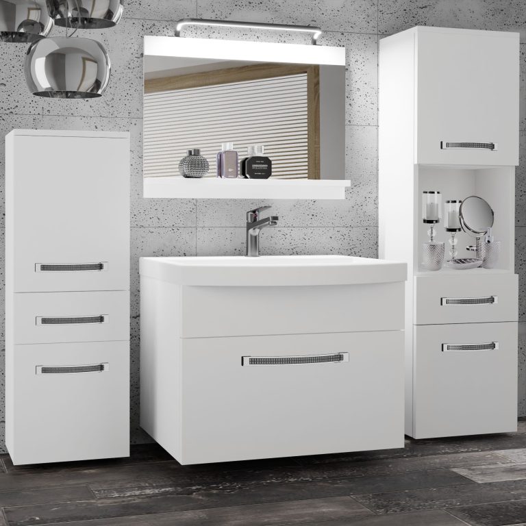 Kúpeľňový nábytok Belini Premium Full Version biely mat + umývadlo + zrkadlo + LED osvetlenie Glamour 77 Výrobca