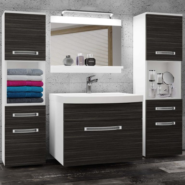 Kúpeľňový nábytok Belini Premium Full Version eben kráľovský + umývadlo + zrkadlo + LED osvetlenie Glamour 97 Výrobca