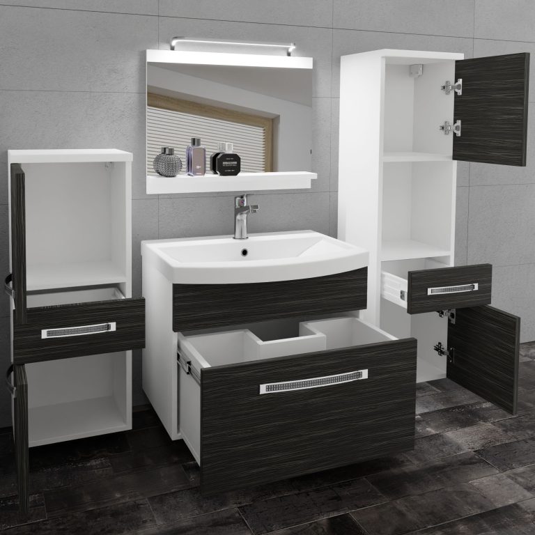 Kúpeľňový nábytok Belini Premium Full Version eben kráľovský + umývadlo + zrkadlo + LED osvetlenie Glamour 78 Výrobca