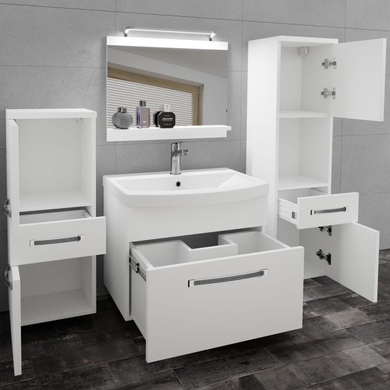 Kúpeľňový nábytok Belini Premium Full Version biely mat + umývadlo + zrkadlo + LED osvetlenie Glamour 77 Výrobca
